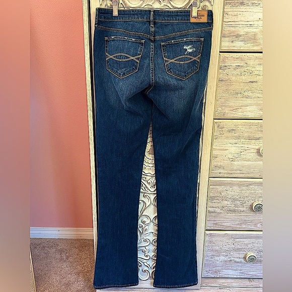 Abercrombie & Fitch skinny bootcut distressed dark denim jeans, 6 Long, 28/35 - Picture 2 of 9